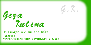 geza kulina business card
